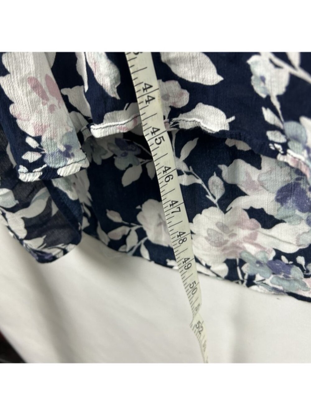 J. Jill Sleeveless Maxi Dress Womens M Navy Blue Floral Crewneck 100% Rayon - Picture 8 of 16